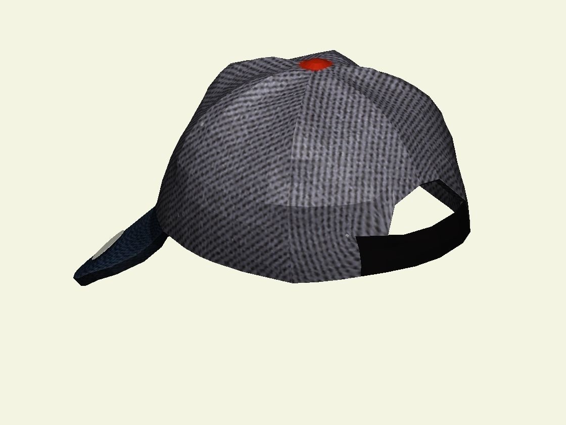 Cap with popular shape and emblem 3D model_2