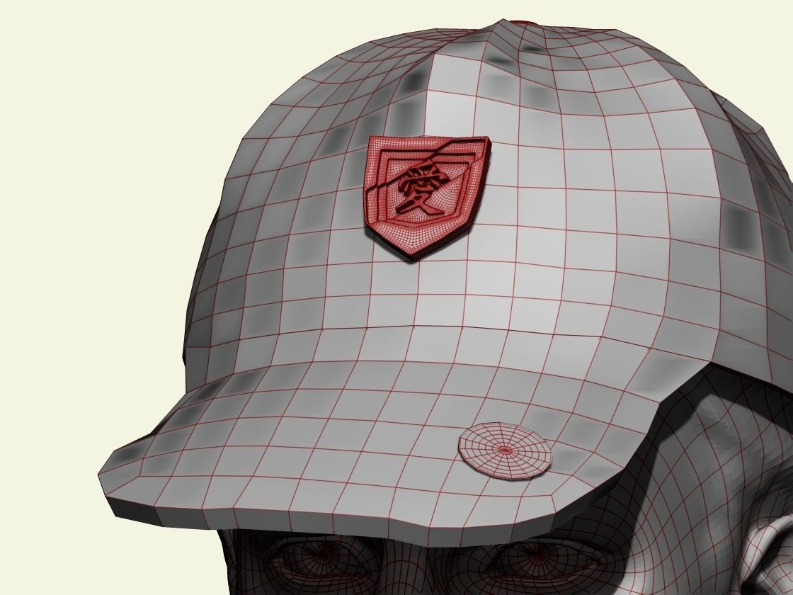 Cap with popular shape and emblem 3D model_4