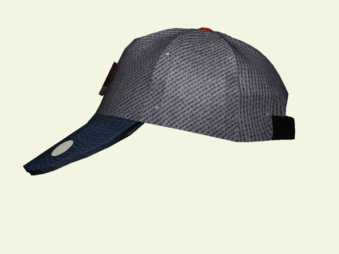 Cap with popular shape and emblem 3D model_1