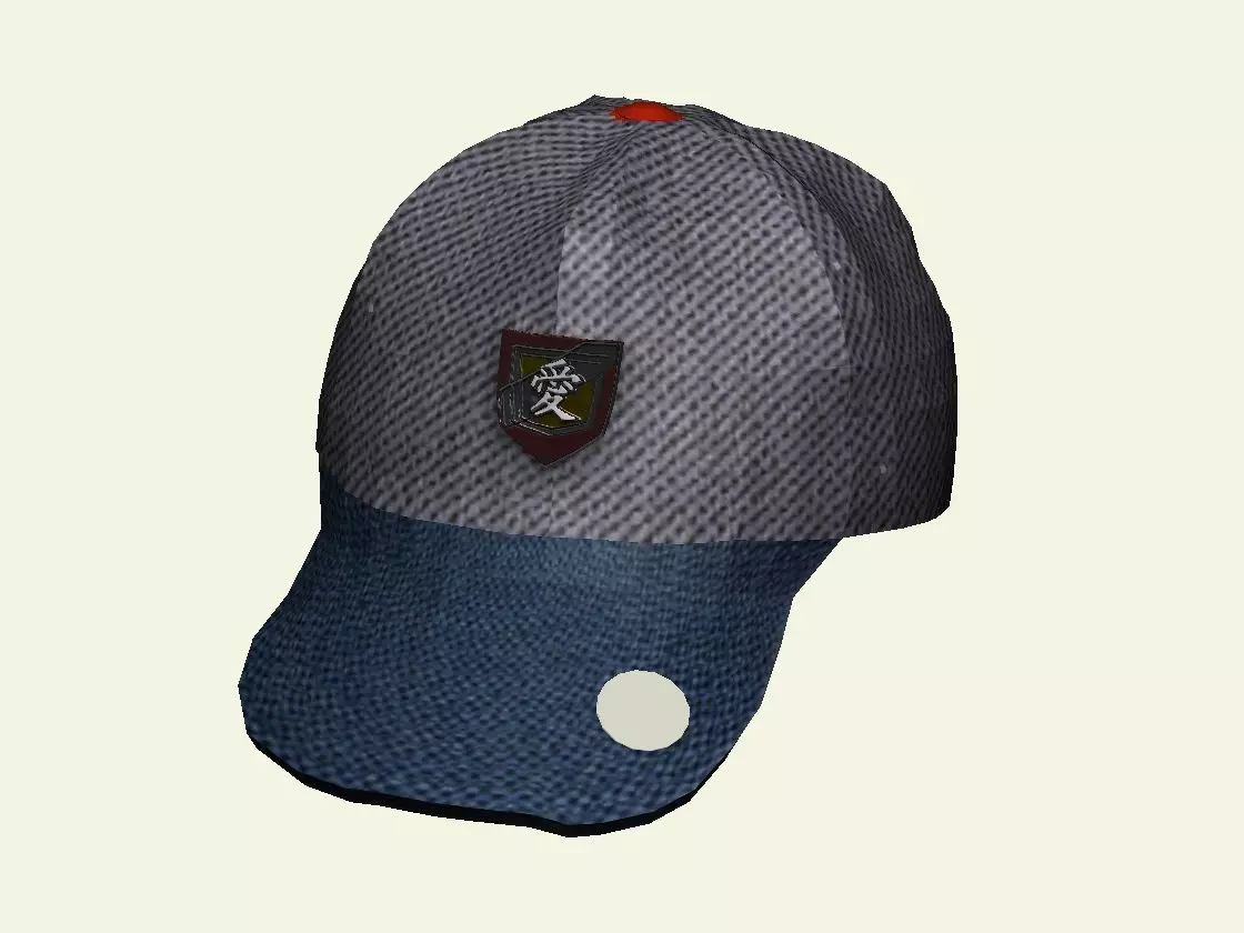 Cap with popular shape and emblem 3D model_0