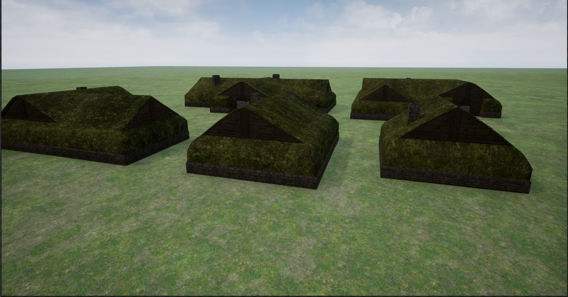 2K Mossy Grass Covered Village Houses Low-poly 3D model_21