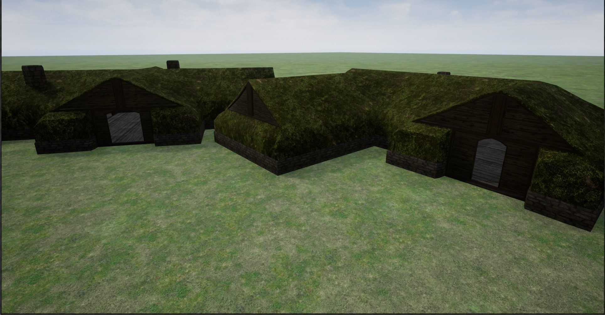 2K Mossy Grass Covered Village Houses Low-poly 3D model_4