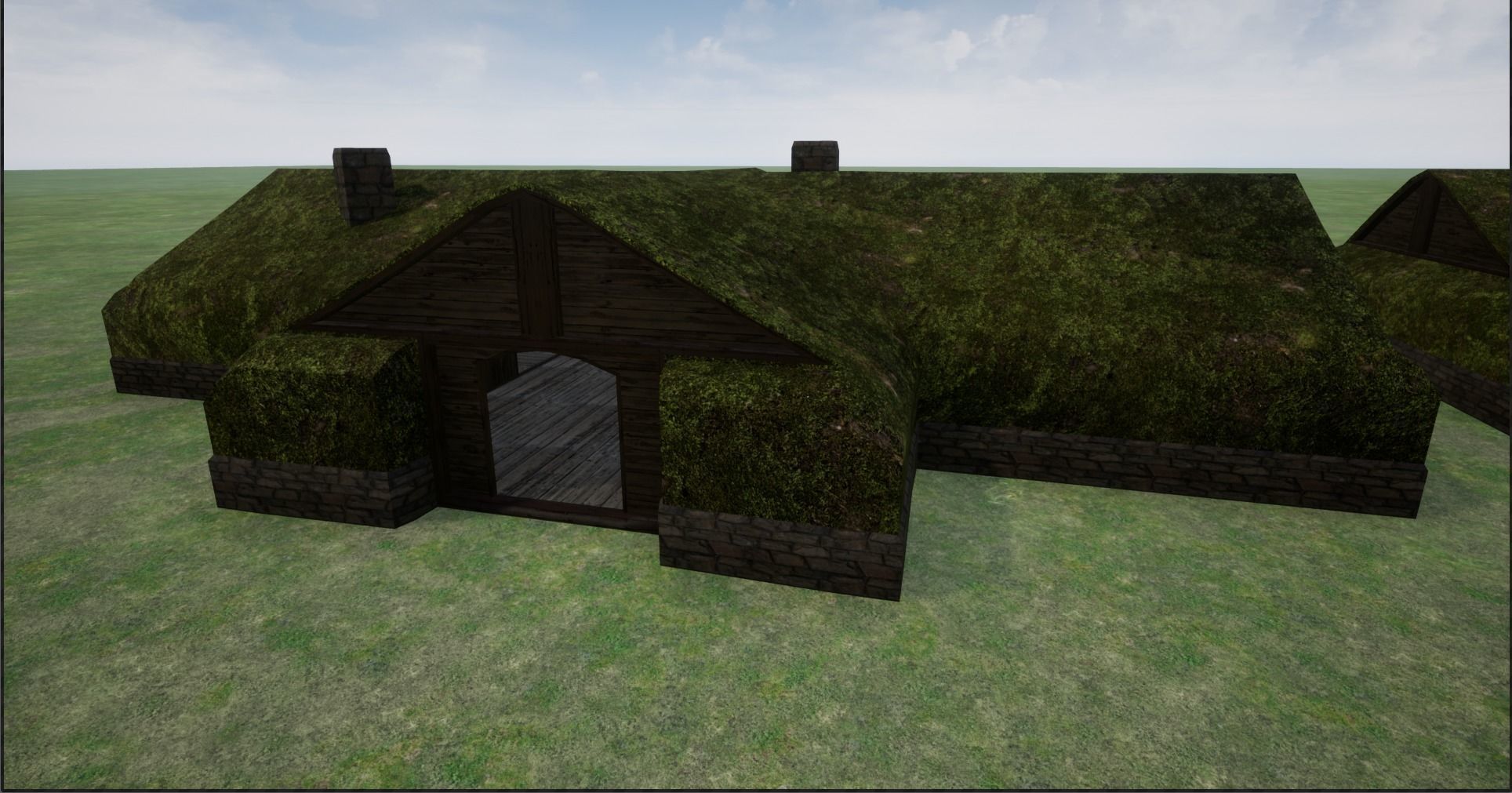 2K Mossy Grass Covered Village Houses Low-poly 3D model_17