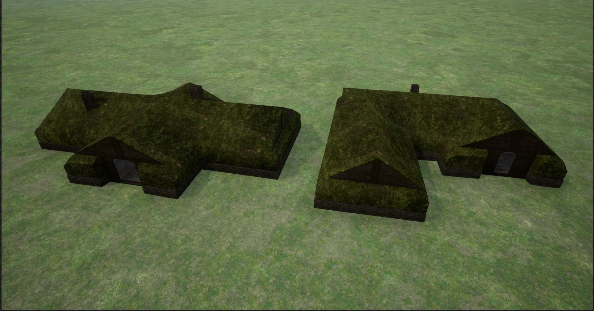 2K Mossy Grass Covered Village Houses Low-poly 3D model_19