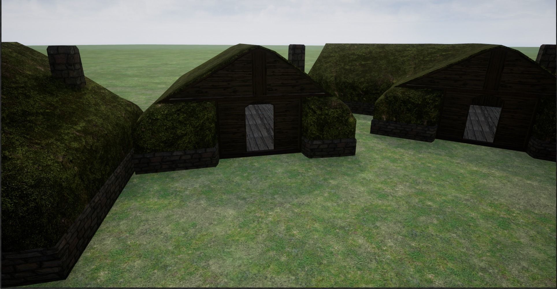 2K Mossy Grass Covered Village Houses Low-poly 3D model_8