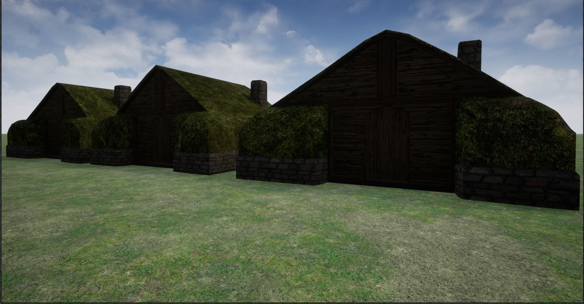 2K Mossy Grass Covered Village Houses Low-poly 3D model_13