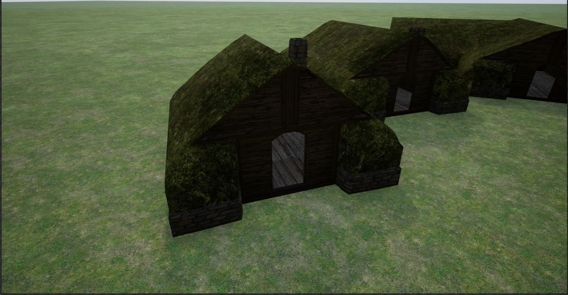 2K Mossy Grass Covered Village Houses Low-poly 3D model_6
