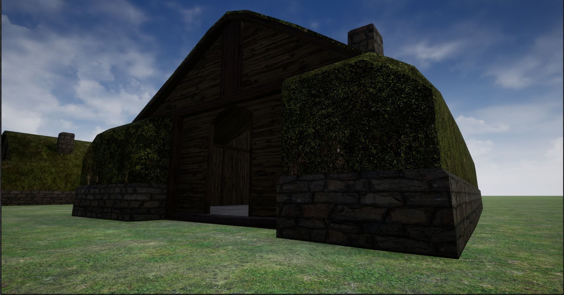 2K Mossy Grass Covered Village Houses Low-poly 3D model_20