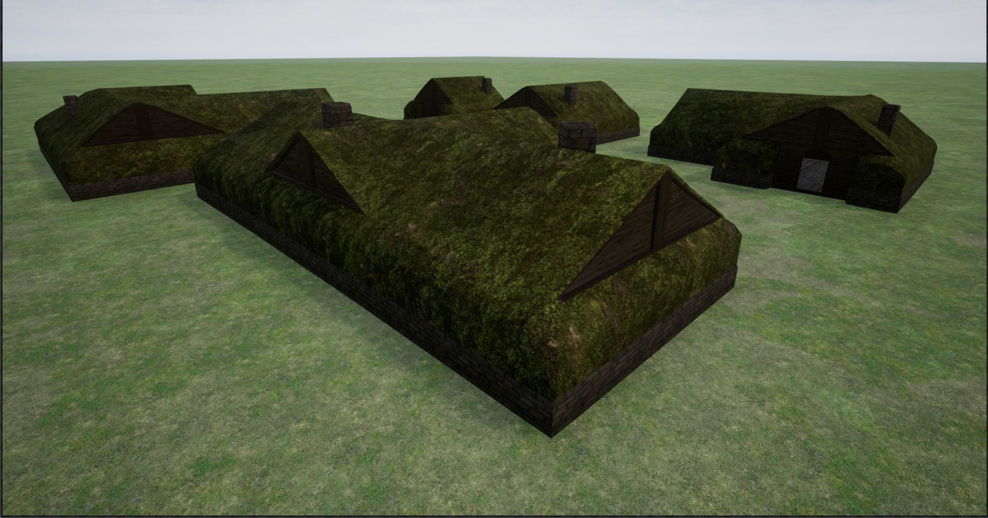 2K Mossy Grass Covered Village Houses Low-poly 3D model_23