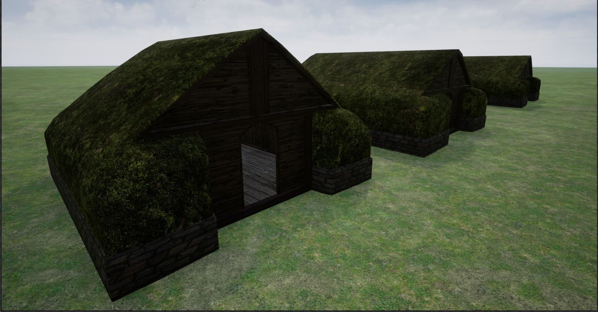 2K Mossy Grass Covered Village Houses Low-poly 3D model_15