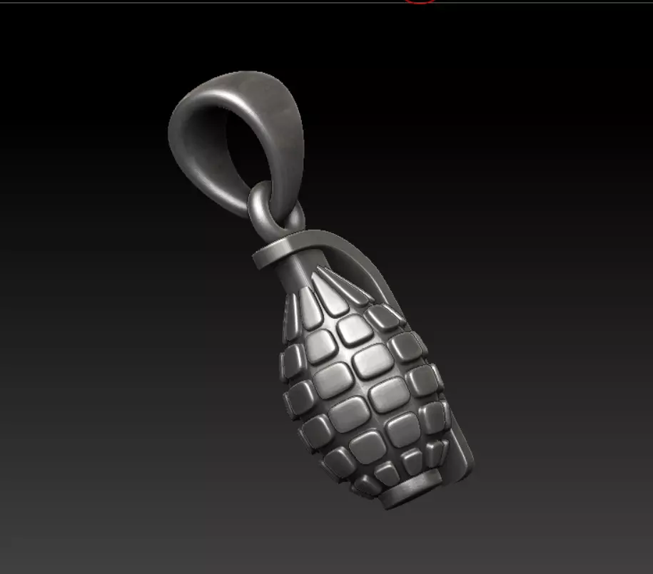 Grenade Pendant Realistic and Detailed 3D print model_0