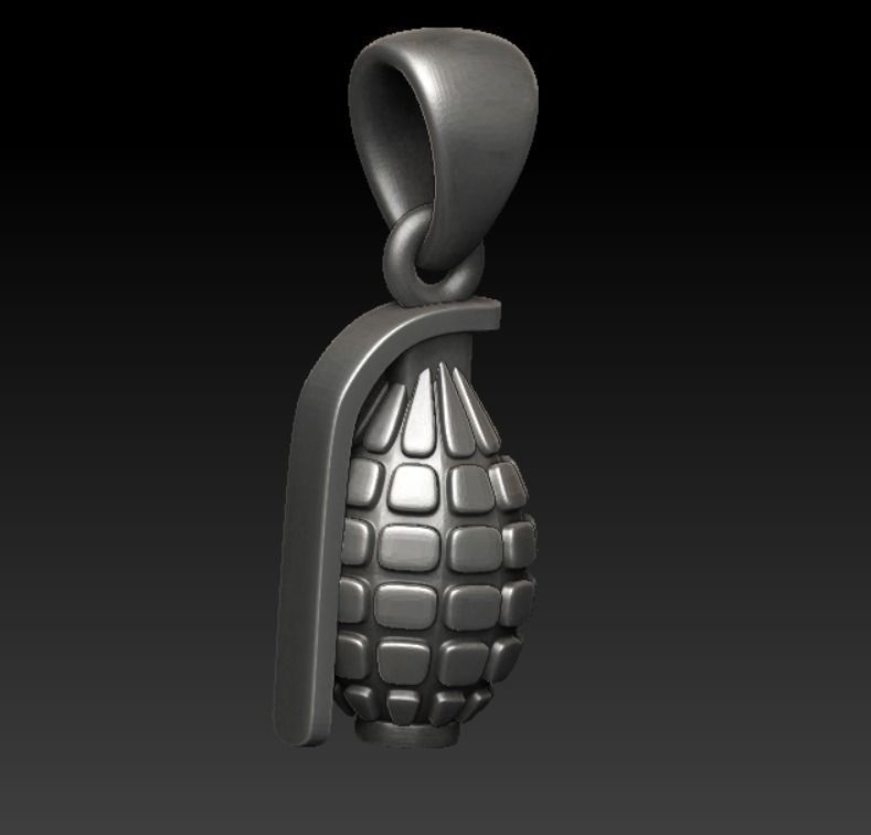Grenade Pendant Realistic and Detailed 3D print model_1