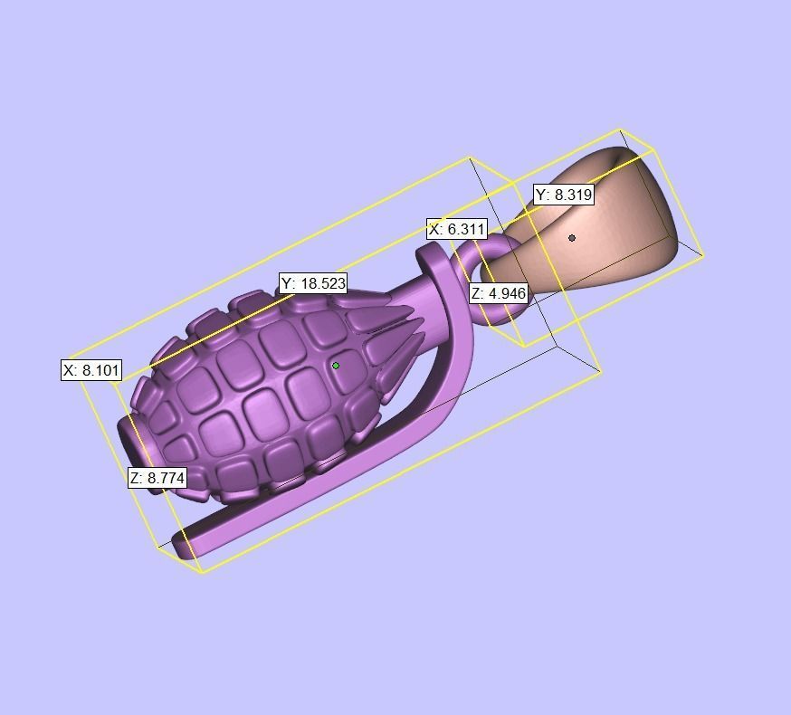 Grenade Pendant Realistic and Detailed 3D print model_15