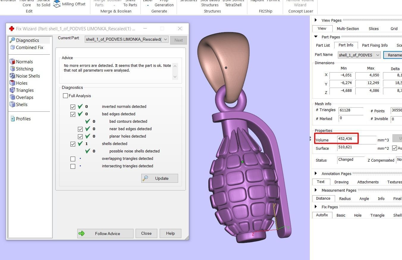 Grenade Pendant Realistic and Detailed 3D print model_2