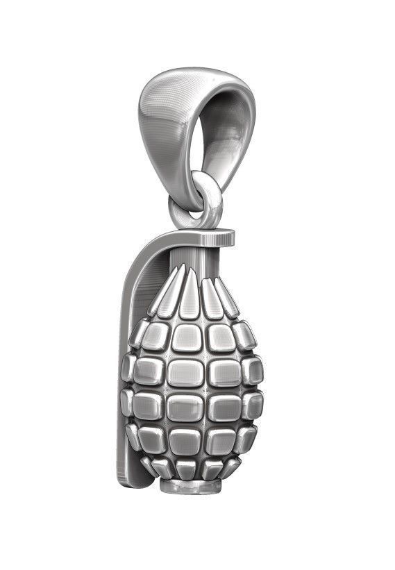 Grenade Pendant Realistic and Detailed 3D print model_12
