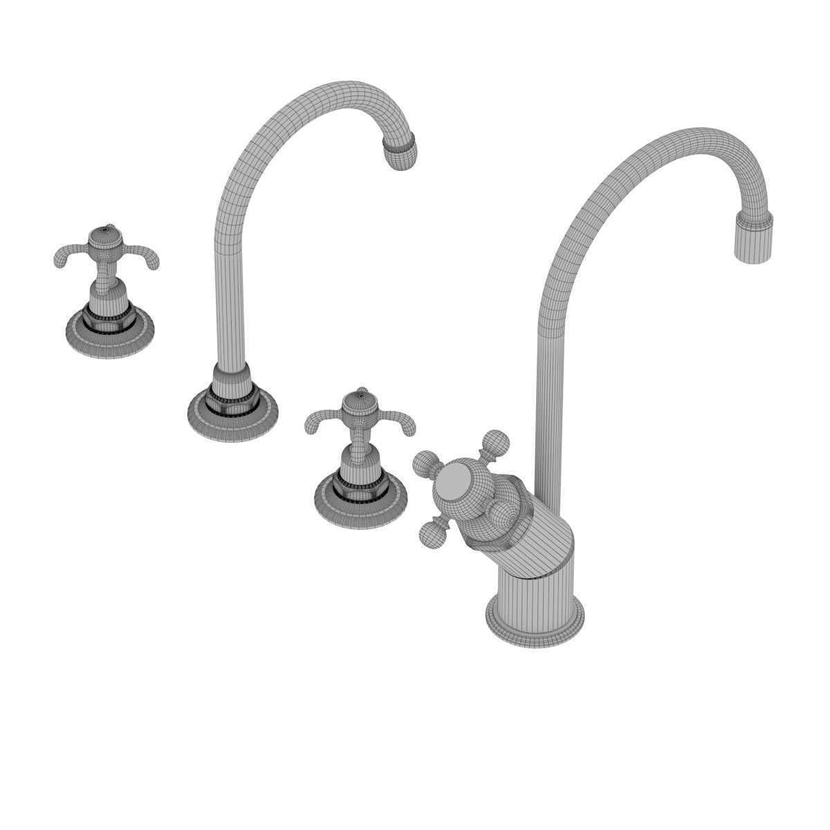 Two kitchen taps mixers Quooker and Volevatch 3D model_9