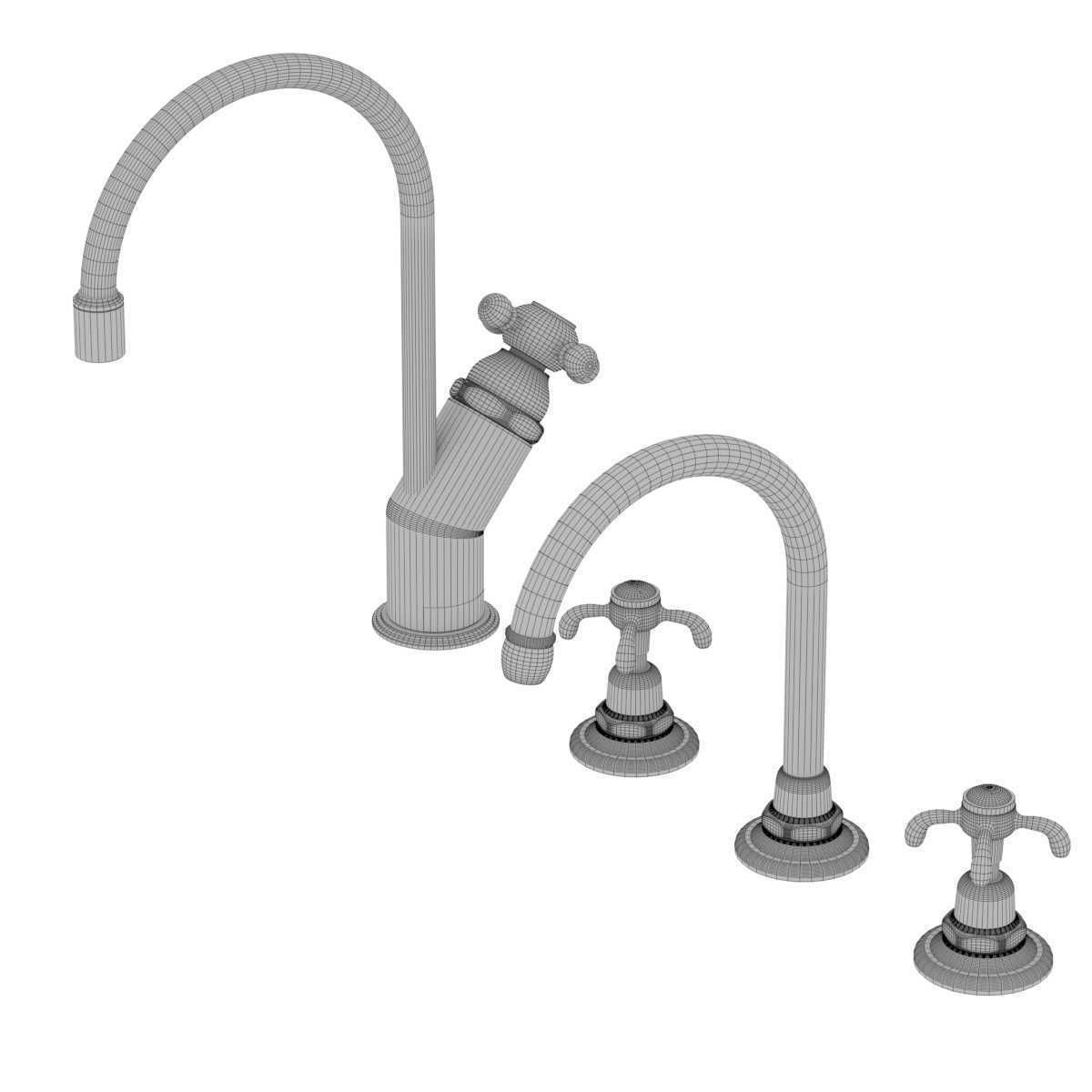 Two kitchen taps mixers Quooker and Volevatch 3D model_8