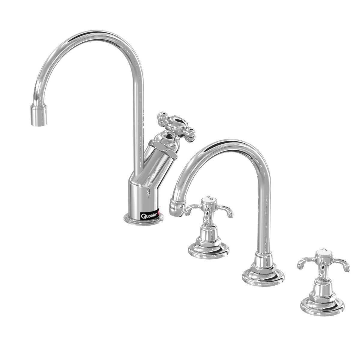 Two kitchen taps mixers Quooker and Volevatch 3D model_1