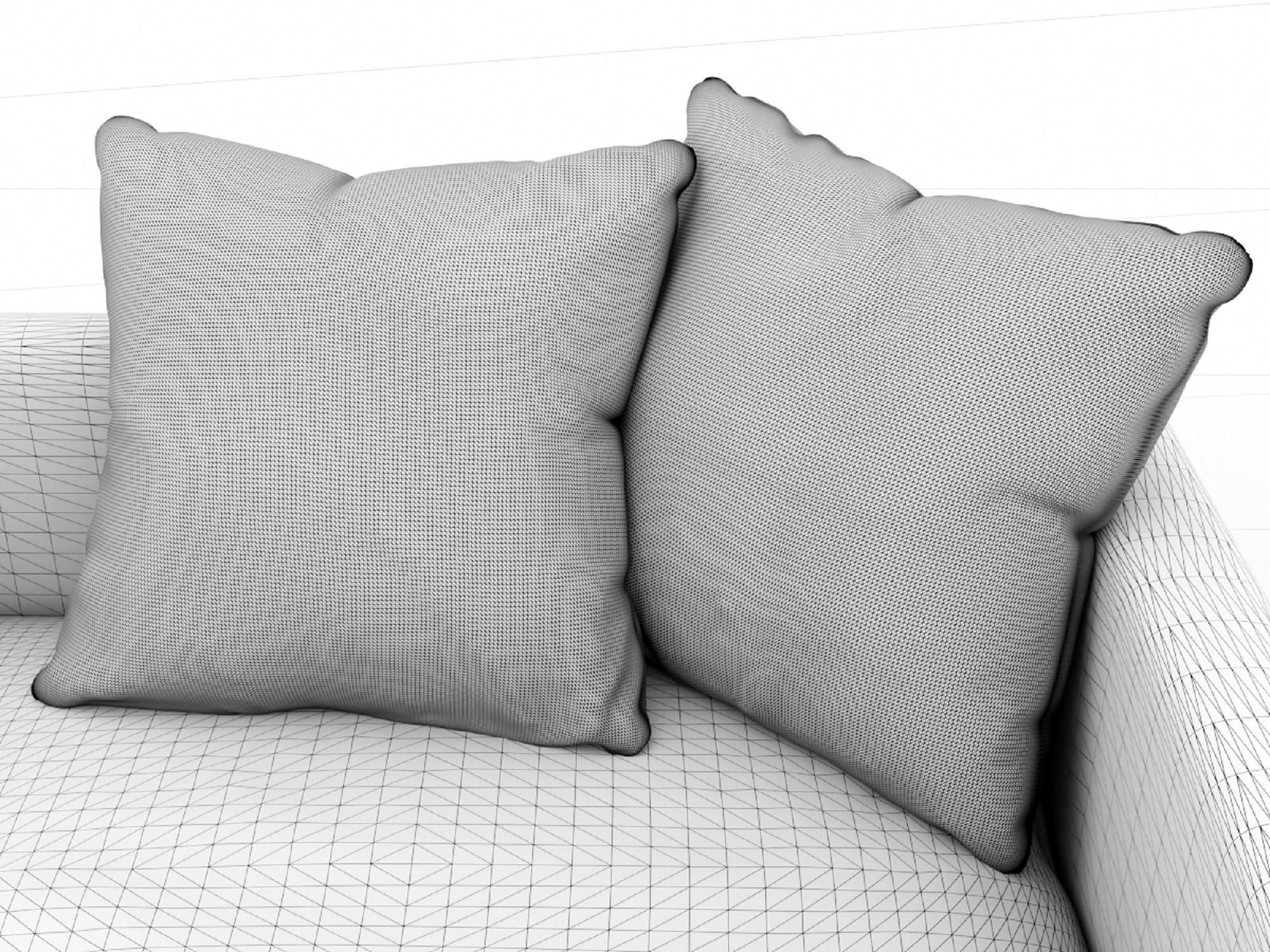 Gray Fabric Couch and Wooden Coffee Table 3D model_14