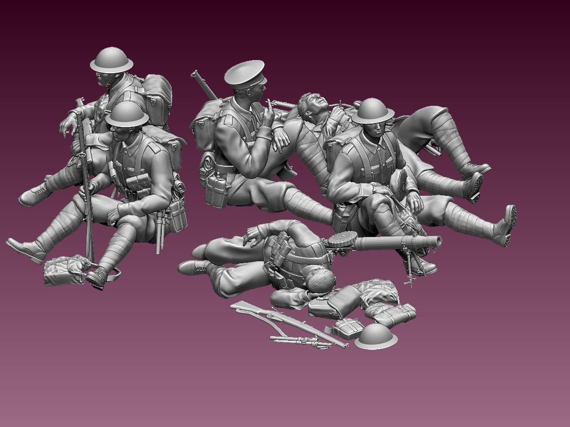 British soldiers ww1 3D print model_84