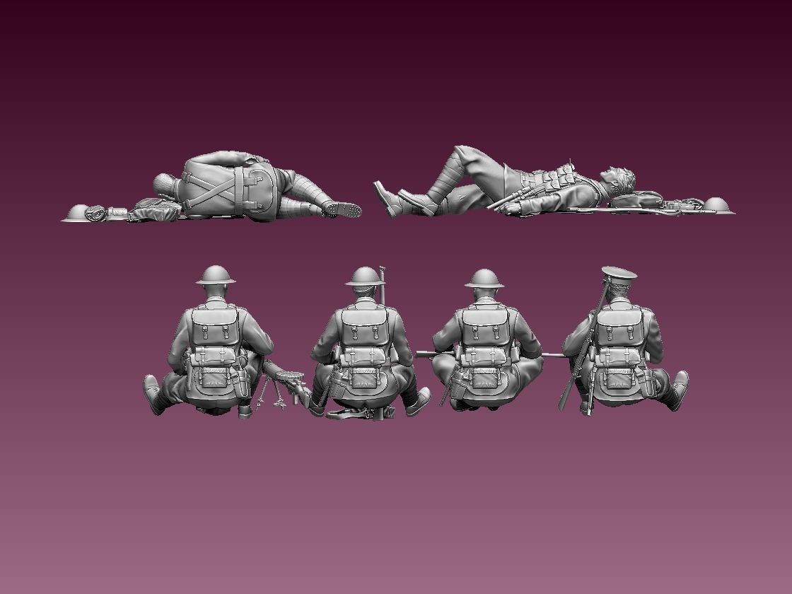 British soldiers ww1 3D print model_76