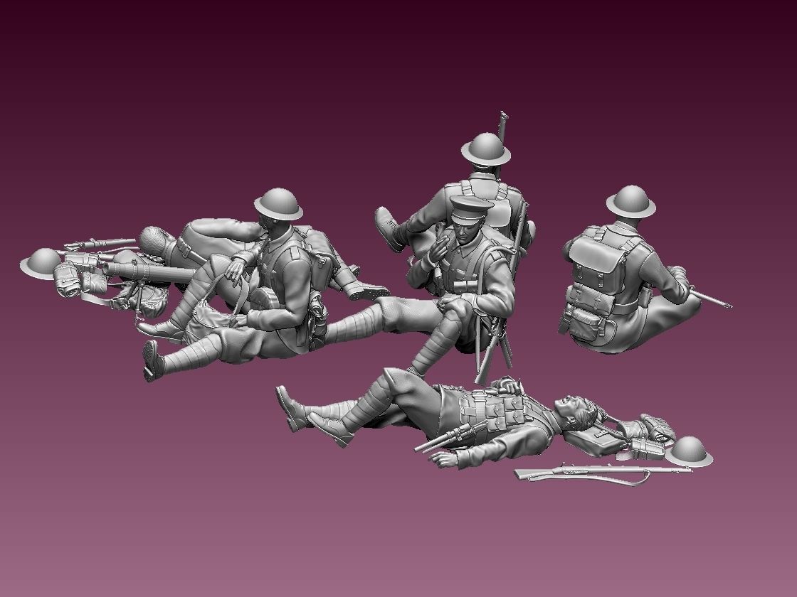British soldiers ww1 3D print model_46