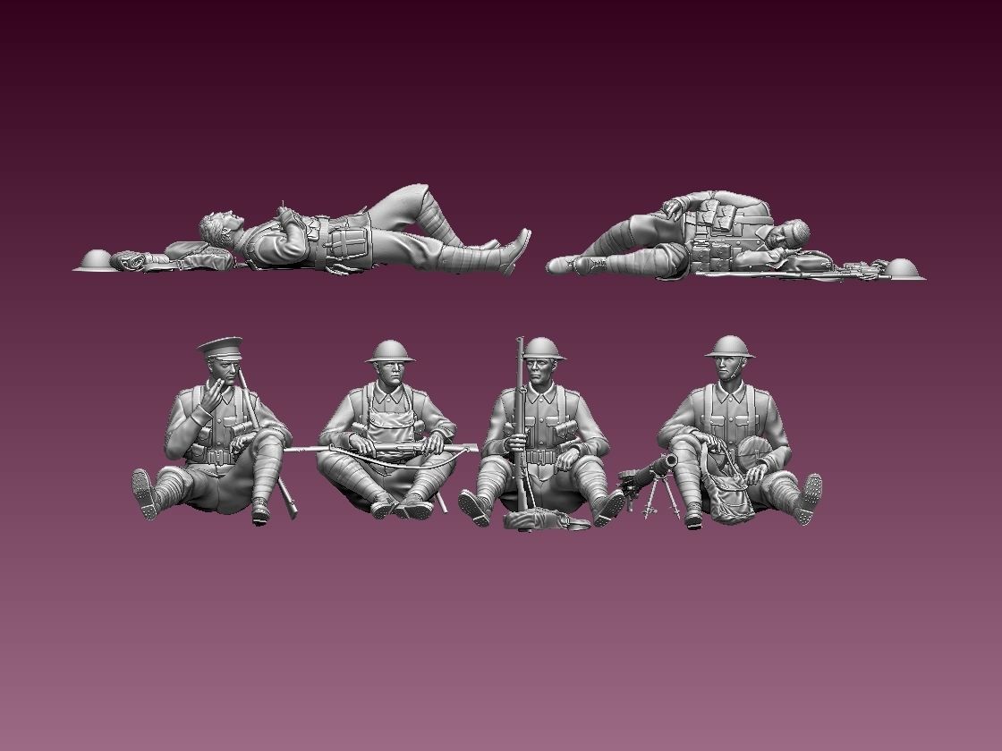 British soldiers ww1 3D print model_68