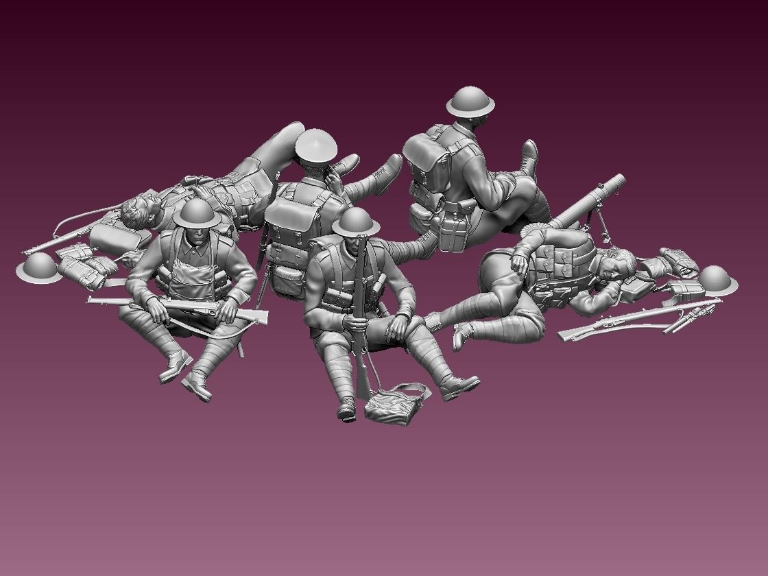 British soldiers ww1 3D print model_24