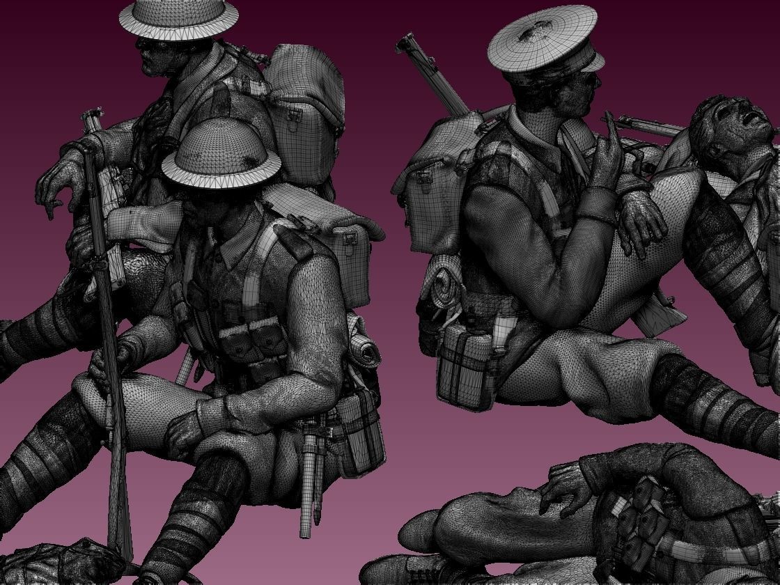 British soldiers ww1 3D print model_72