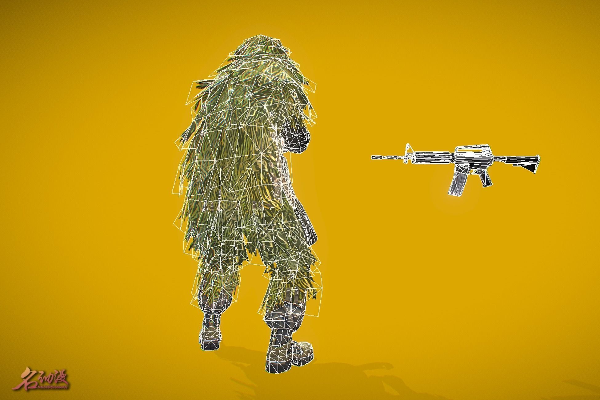 Battle Royale Soldier 5 Low-poly 3D model_6