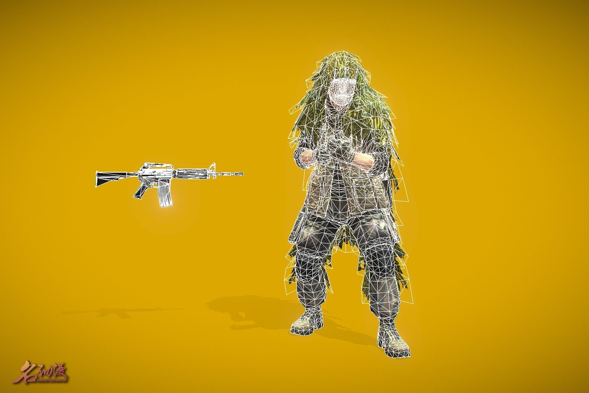 Battle Royale Soldier 5 Low-poly 3D model_5