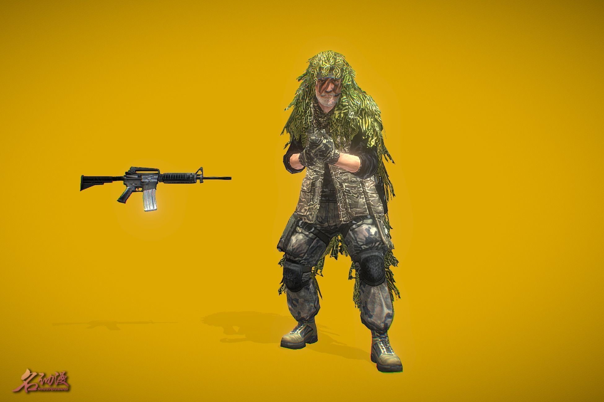 Battle Royale Soldier 5 Low-poly 3D model_1