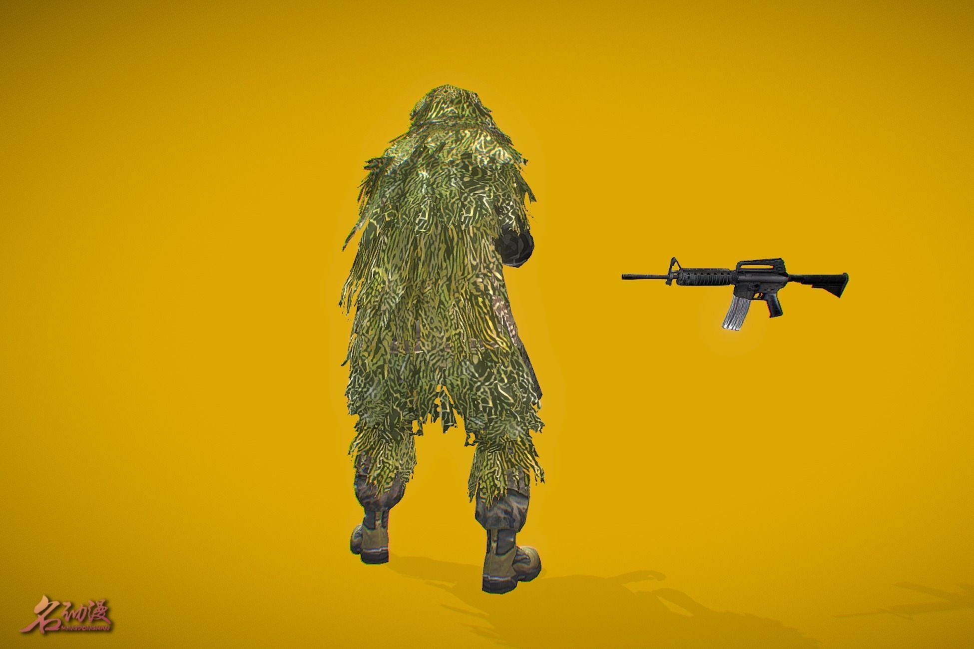 Battle Royale Soldier 5 Low-poly 3D model_4