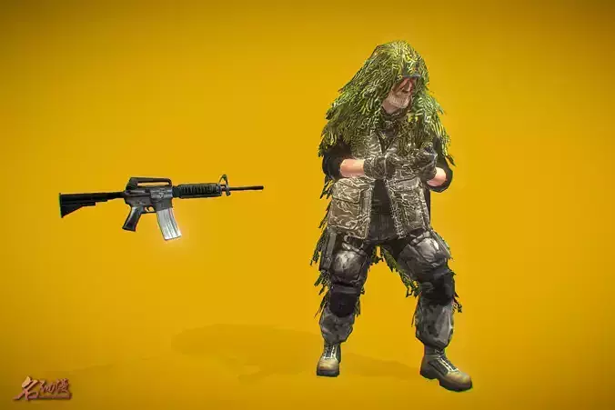Battle Royale Soldier 5 Low-poly 3D model