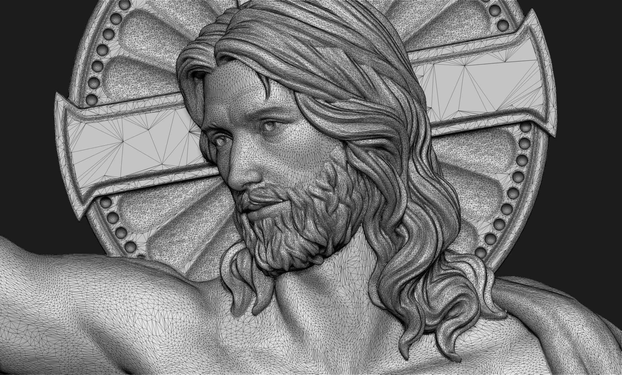 Christ Risen Bas-Relief 3D print model_5