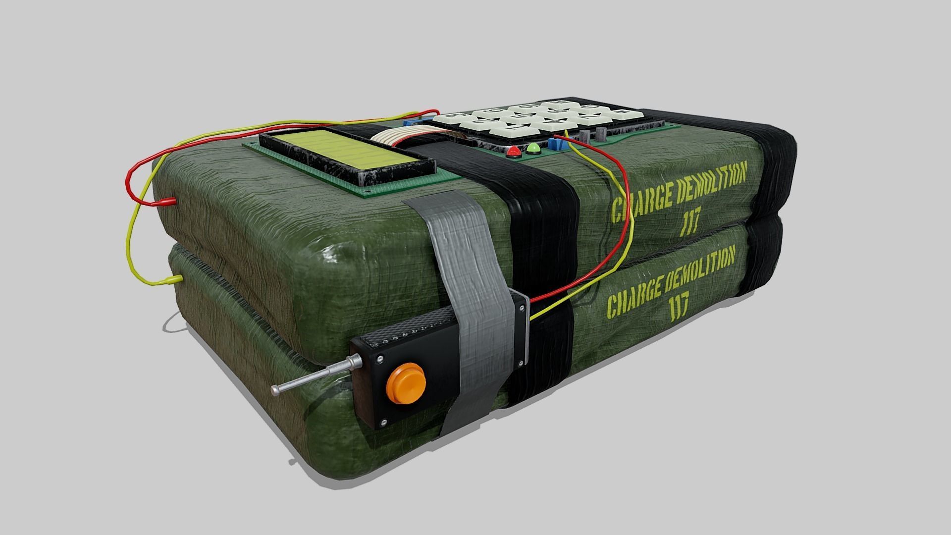 C4 explosive device Low-poly 3D model_3