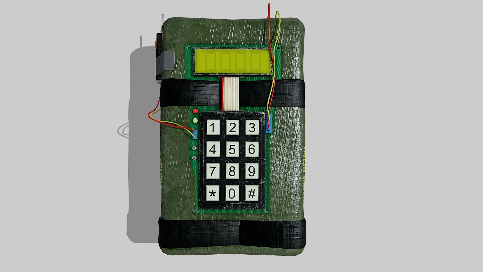C4 explosive device Low-poly 3D model_1
