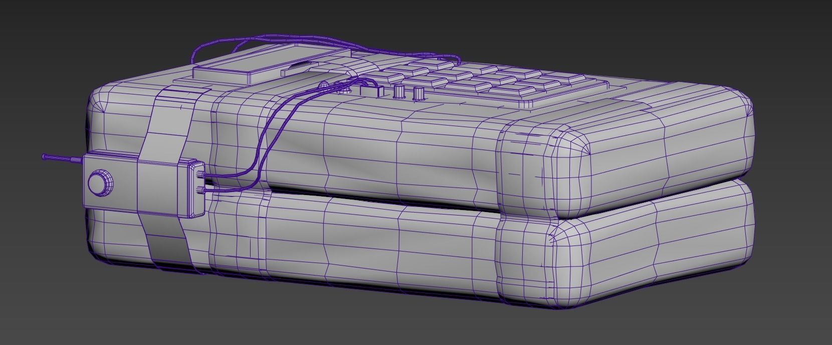 C4 explosive device Low-poly 3D model_8