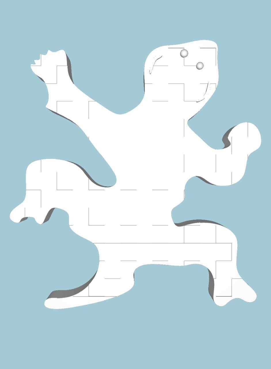 MakeIT Lizard Animal Shape 3D Model 3D model_6