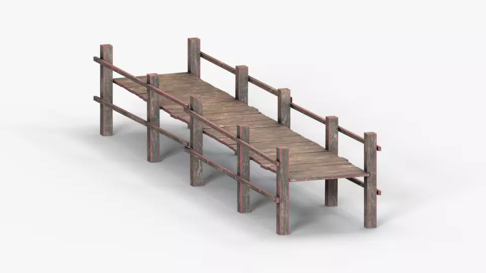 wood bridge Free low-poly 3D model