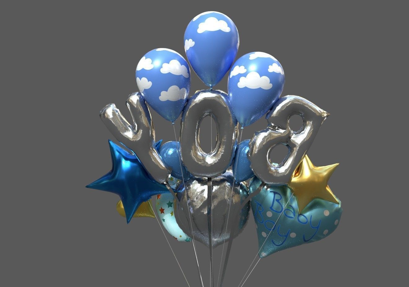 BABY BOY BALLOON 3D model_3