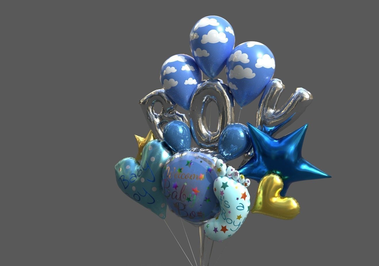 BABY BOY BALLOON 3D model_2