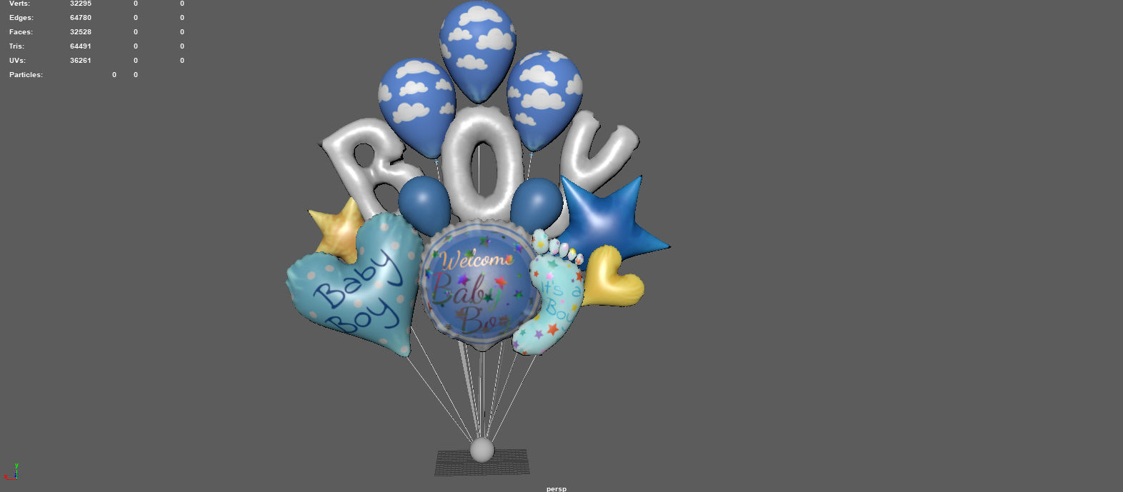 BABY BOY BALLOON 3D model_4