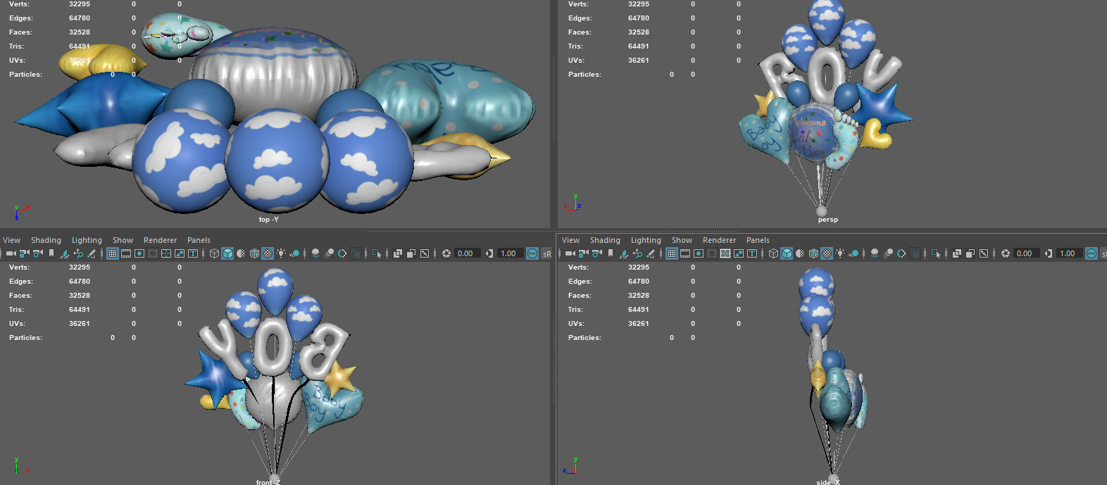 BABY BOY BALLOON 3D model_9