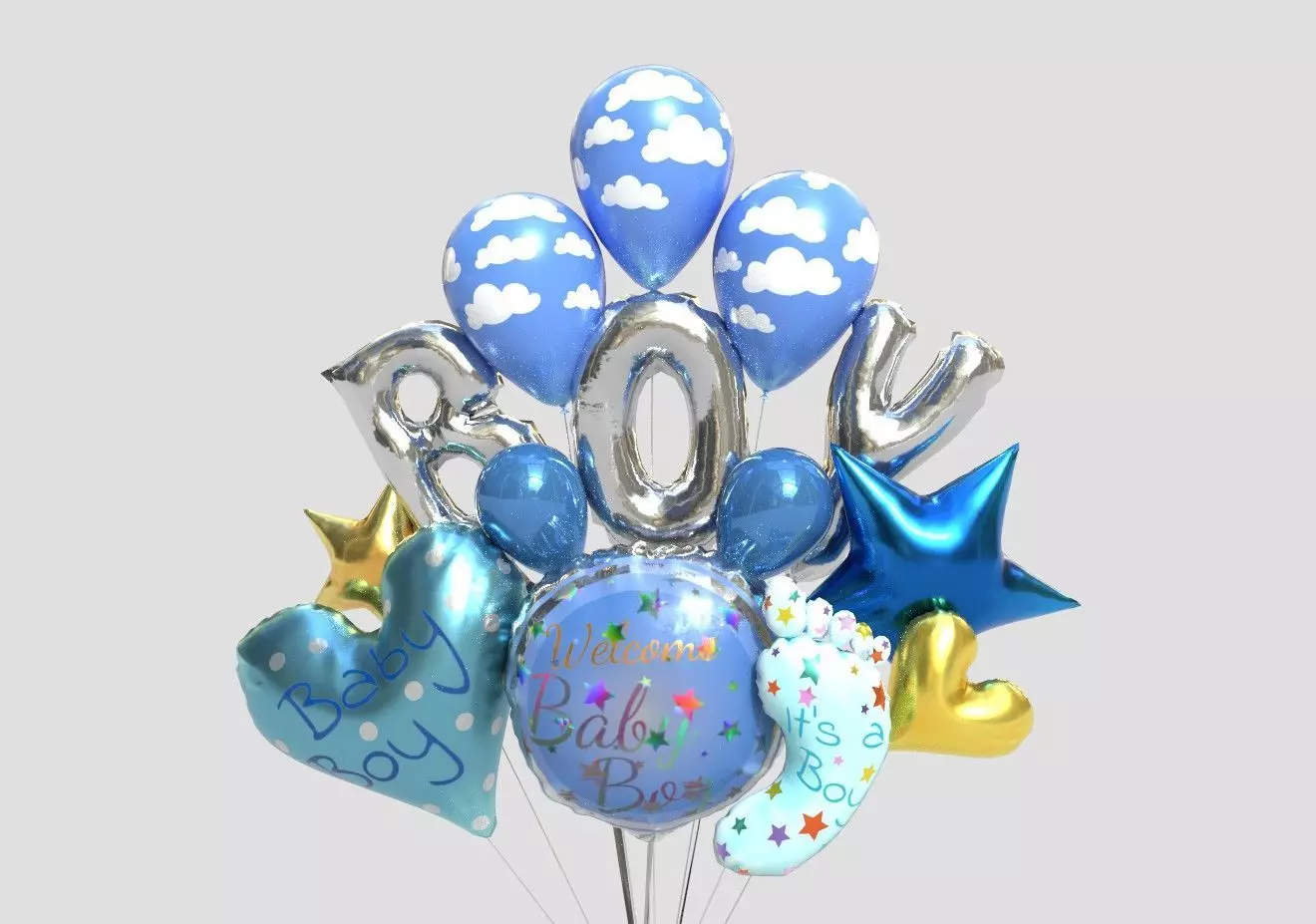 BABY BOY BALLOON 3D model_0