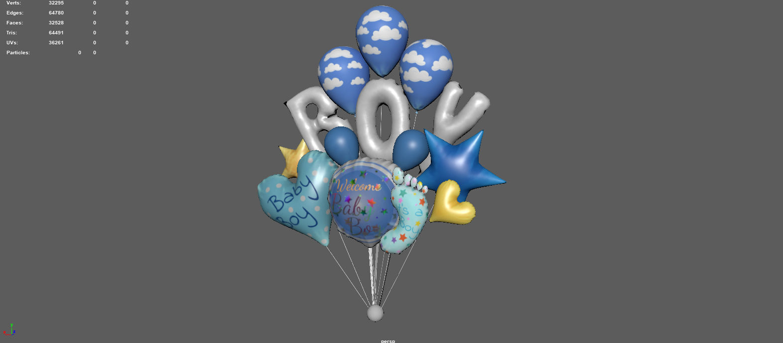 BABY BOY BALLOON 3D model_12