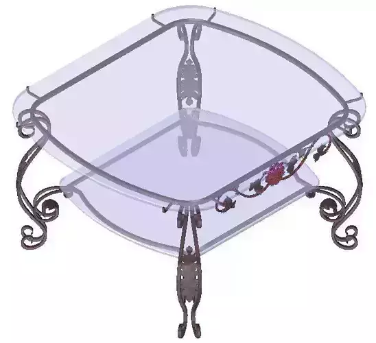 Table glass and forged metal