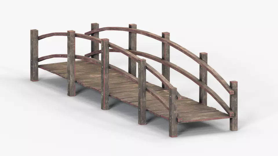 wood bridge 2 Free low-poly 3D model