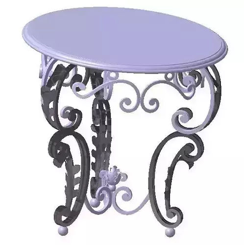 Table with metal leafs