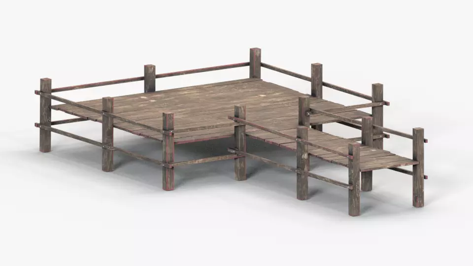 wood port Free low-poly 3D model